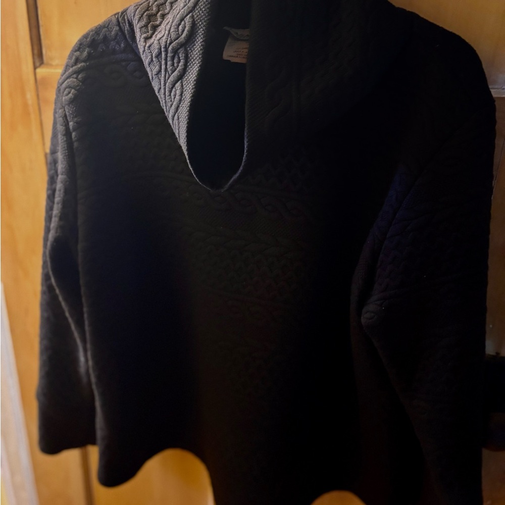 Lasania Black Cable Knit cowl neck sweater Womens Petite